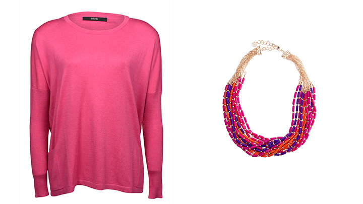 Stunning knits with statement necklaces