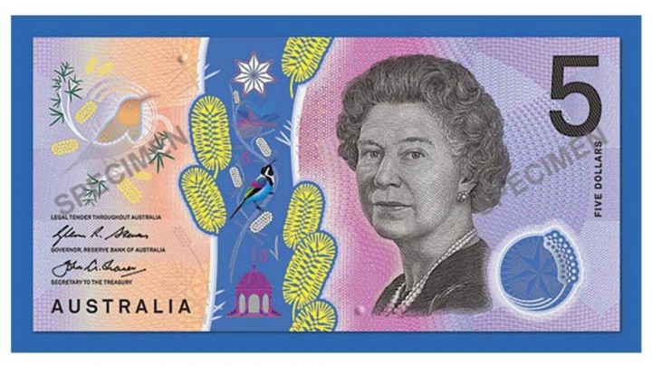 Australia's new $5 note. Photo: ABC