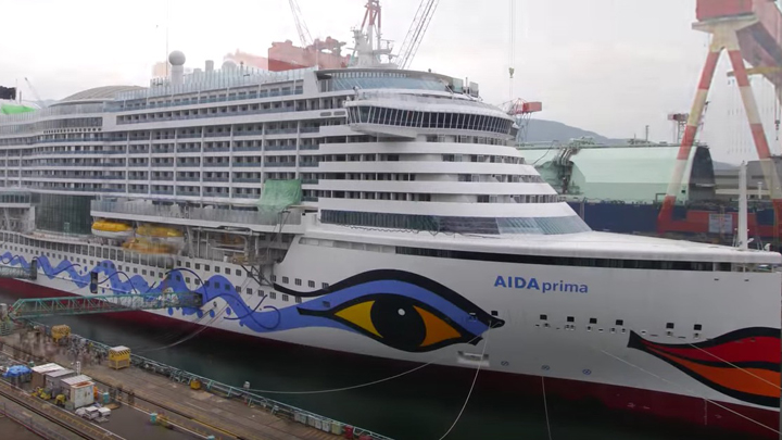 Incredible time lapse video shows how a luxury cruise ship is made