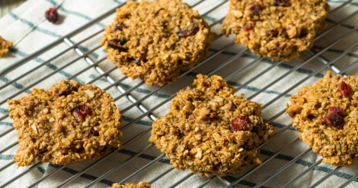 Scrumptious banana and raspberry breakfast biscuits - Starts at 60