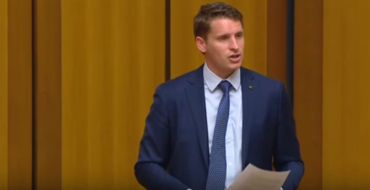 Andrew Hastie used parliamentary privilege to to accuse the Chinese Communist Party of covertly seeking to influence Australia's media, universities and politics. Source: YouTube