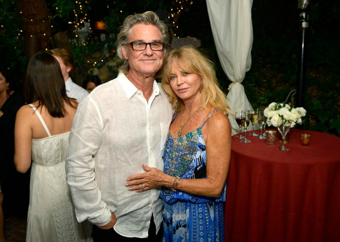 Goldie Hawn shared a loving display with Kurt. Source: Getty.