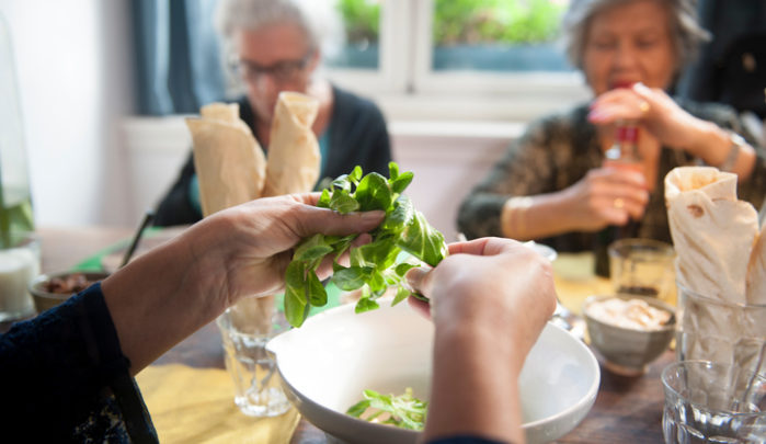 A study showed that people who ate the most leafy green vegetables had the slowest decline in their memory and thinking skills. (Picture posed by models)  