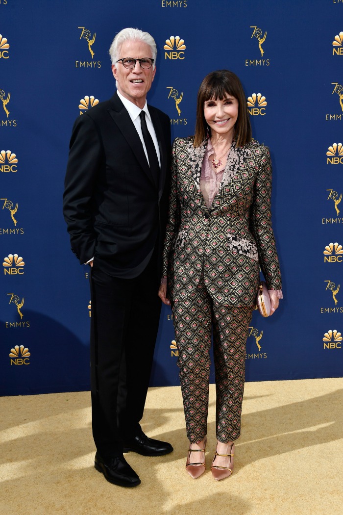 Mary Steenburgen posed with Ted Danson outside. Source: Getty.