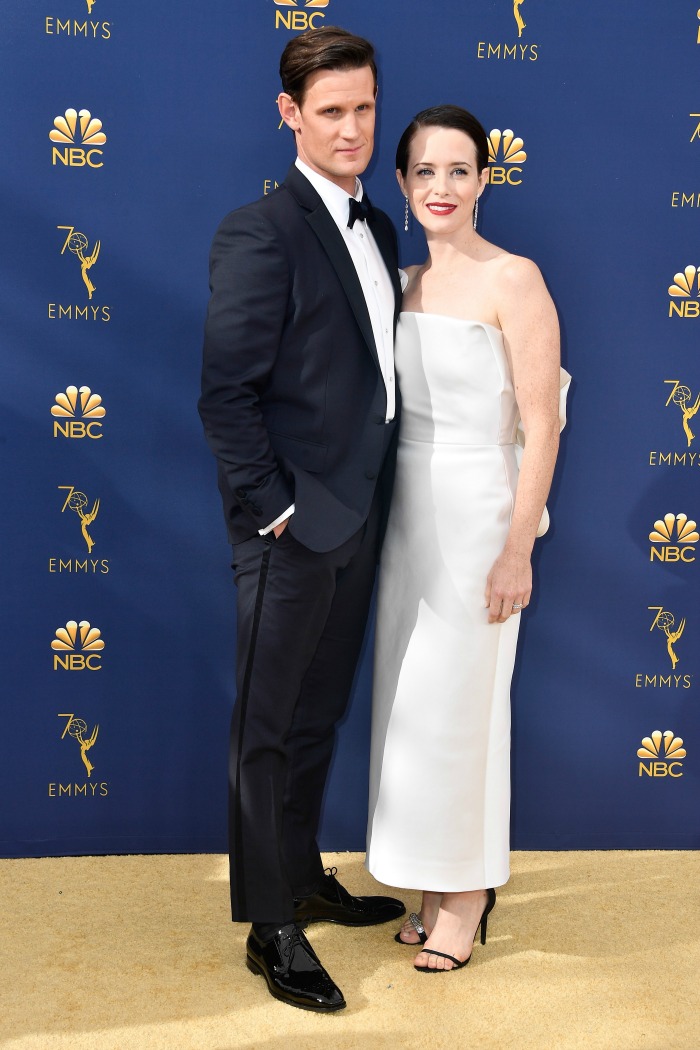 The Crown's Matt Smith and Claire Foy posed together. Source: Getty.