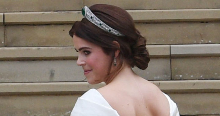 Elegant Princess Eugenie looks sensational in backless silk wedding ...