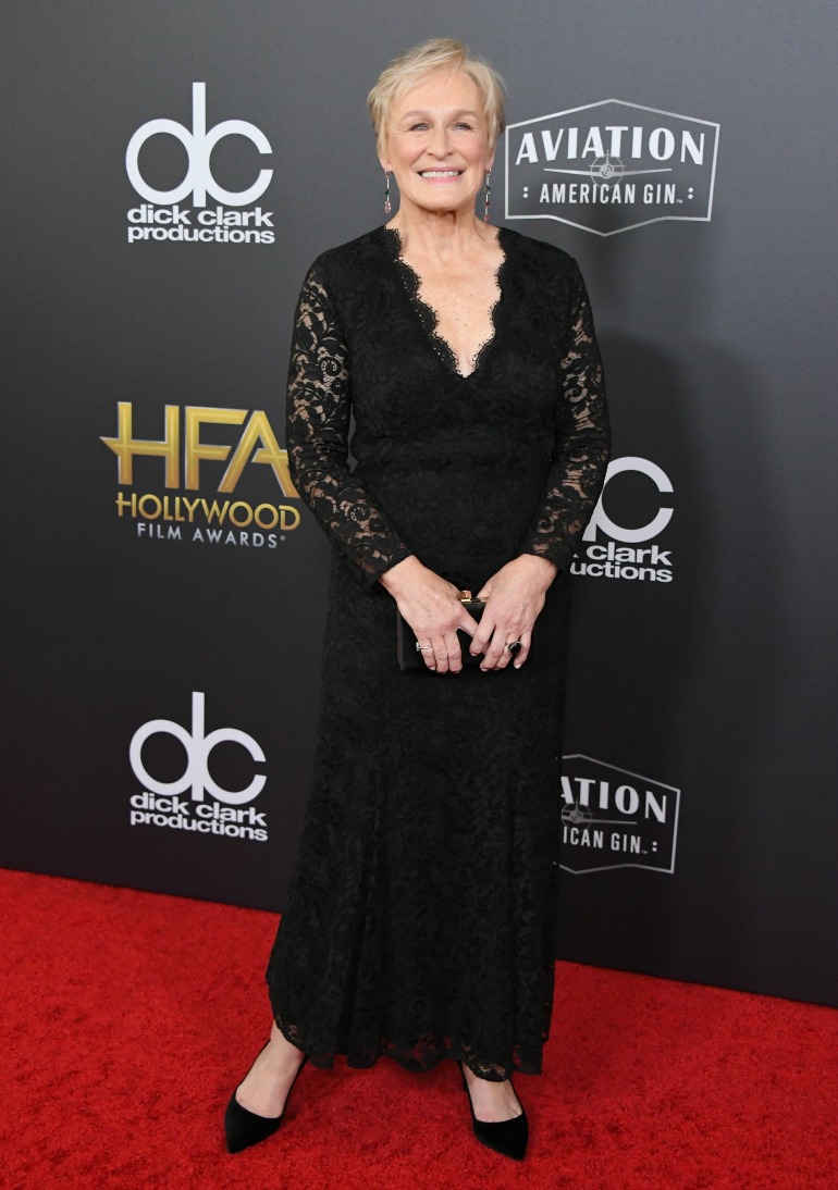 Glenn Close dressed to impress in a lace gown for for Sunday's annual Hollywood Film Awards in Beverly Hills. Source: Getty