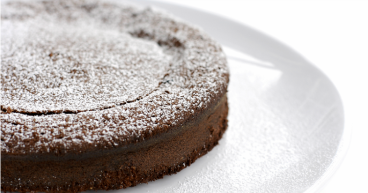 This delicious flourless chocolate cake is the perfect afternoon treat. 