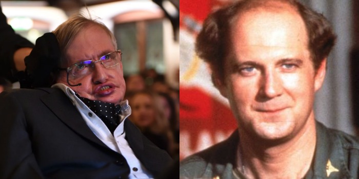 Stephen Hawking (left) and David Ogden Stiers both passed away in March. Source: Getty (left).