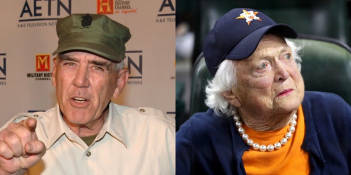 R. Lee Ermey and former first lady Barbara Bush died in April. Source: Getty.