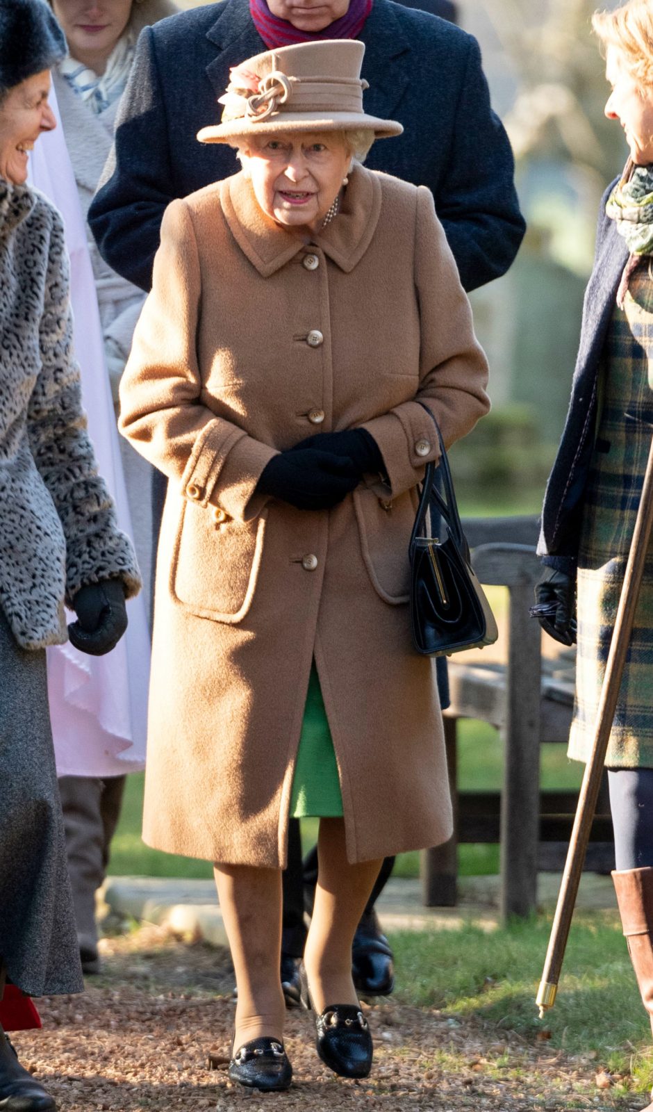 The Queen ventured out to church without her husband after his crash. Source: Getty.