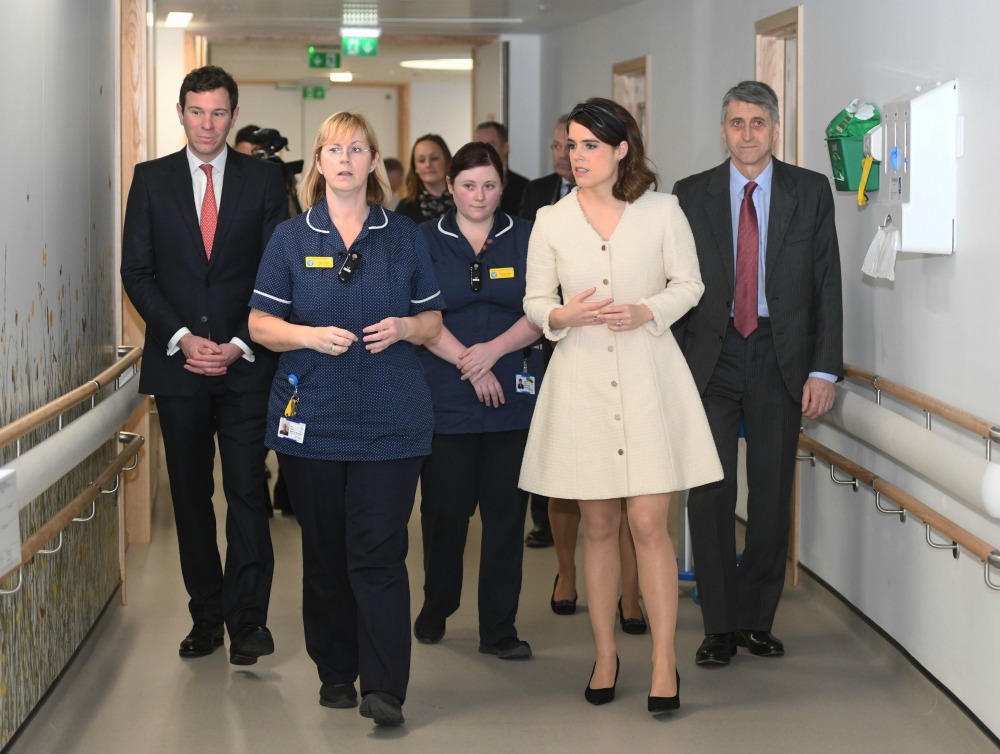 Princess Eugenie and husband Jack Brooksbank visited the hospital where she had surgery for scoliosis. Source: Getty