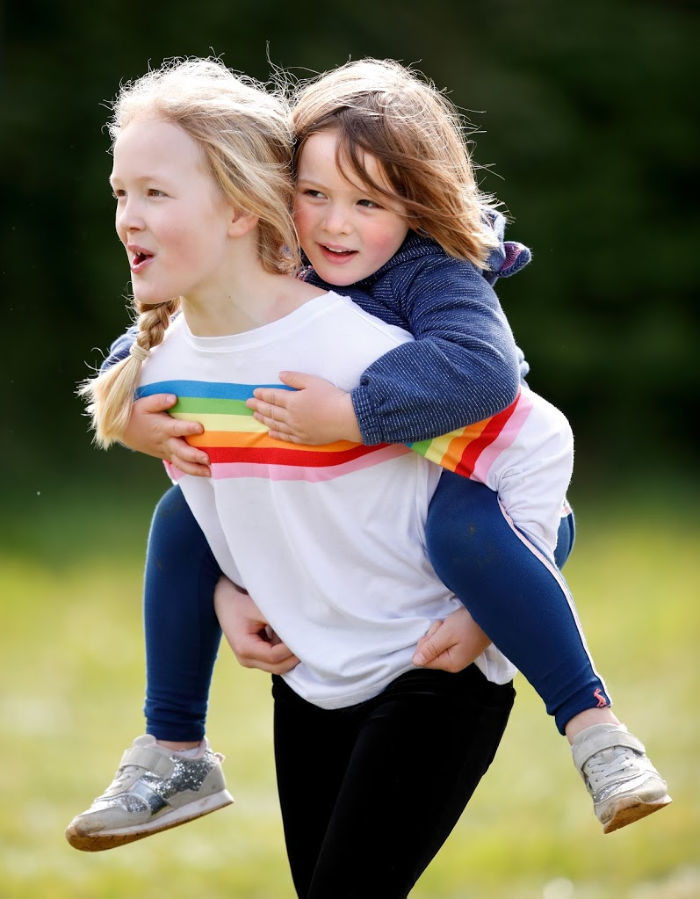 The five-year-old played with her older cousins Isla and Savannah Phillips. Source: Getty.