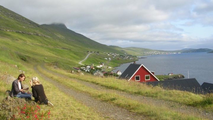 Benjamin Hill took his granddaughters (pictured) to the Faroe Islands as part of a family tree holiday. Source: Benjamin Hill