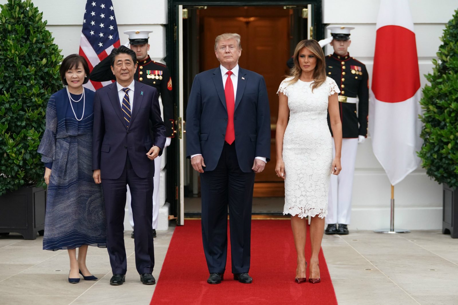 Melania Trump stole the show in white on her birthday.