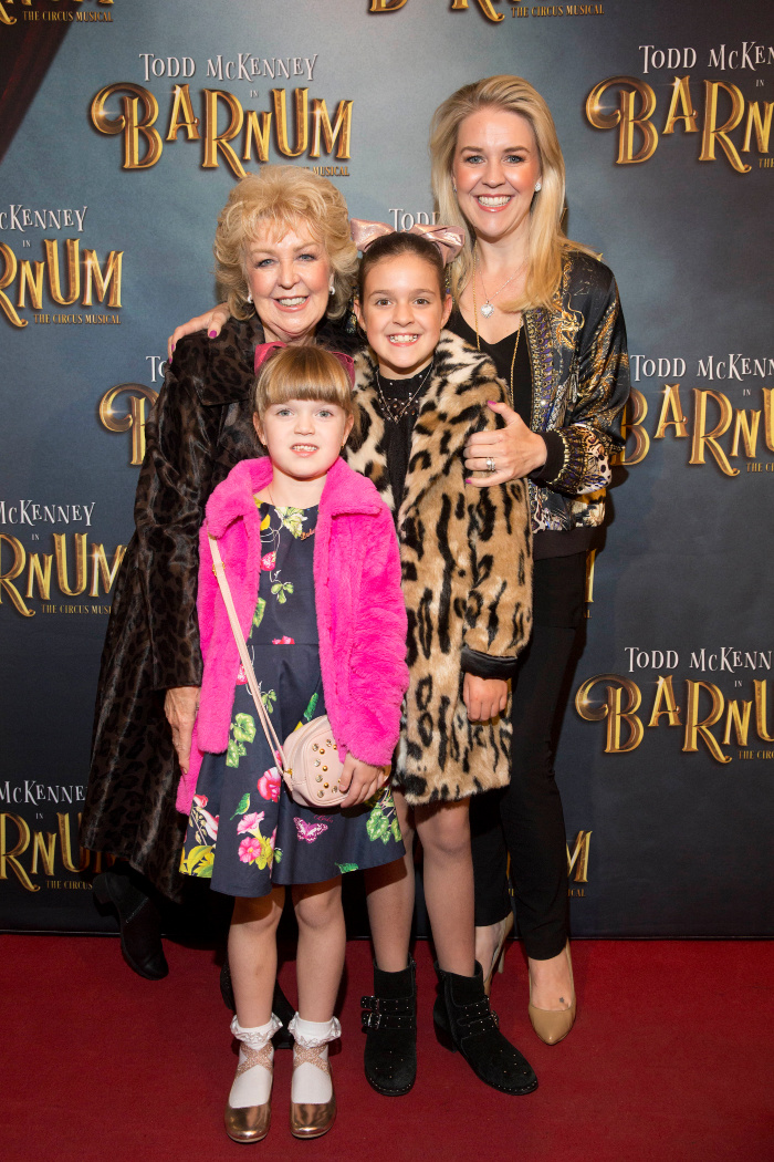 Patti Newton was joined by daughter Lauren and gorgeous granddaughters Eva and Lola at the opening of Barnum The Circus Musical.