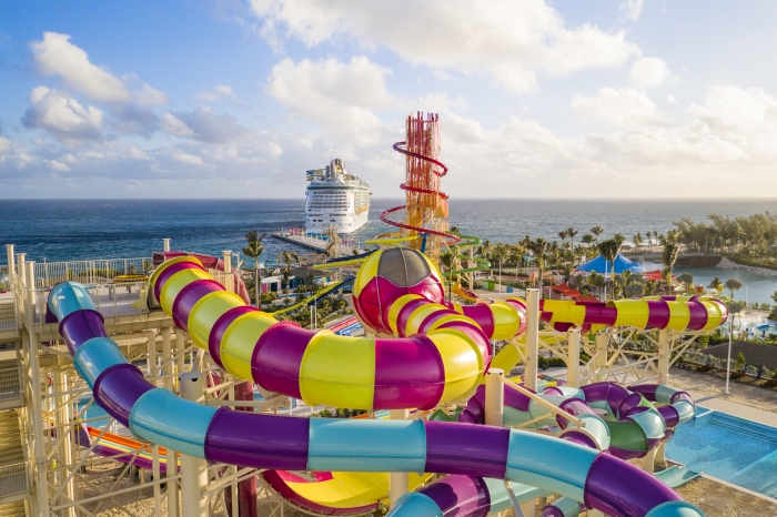 The island feature 13 thrilling waterslides. Source: Royal Caribbean