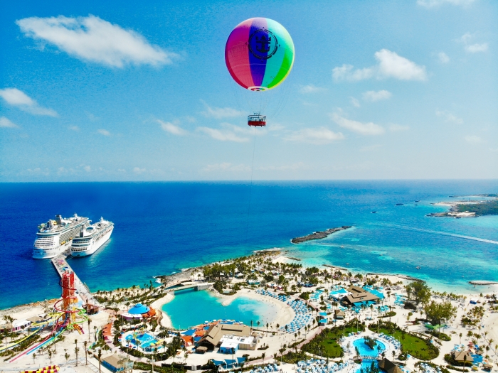 Take to the skies on Up, Up and Away, a helium balloon ride. Source: Royal Caribbean