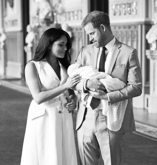 The couple stared lovingly down in a beautiful black and white photo. Source: instagram/Sussex Royal.