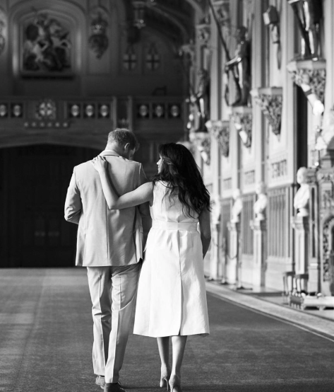 Meghan held her arm round Harry's back in one photo. Source: Instagram/Sussex Royal.