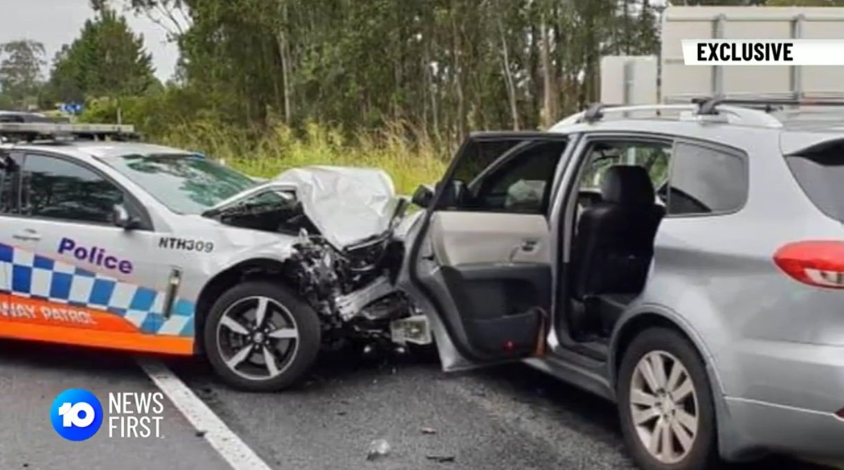 Sandra and her grandkids escaped with minor injuries after the crash. Source: Ten Play/10 News First.