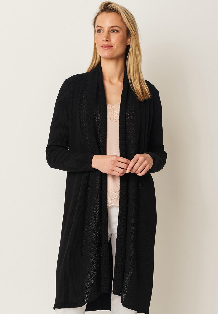 Blue Illusion Cotton Cashmere Longline Cardi