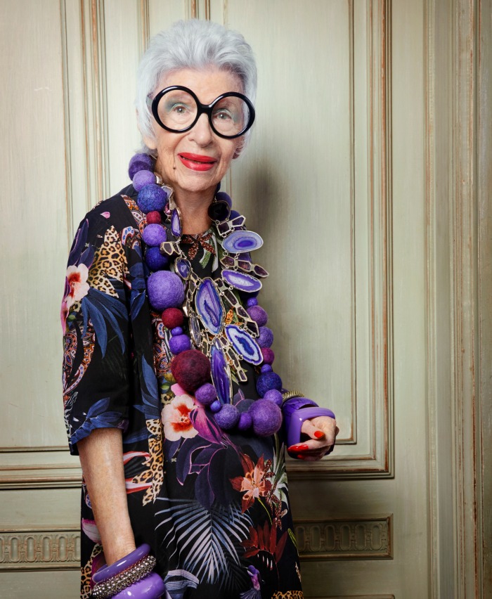 Blue Illusion Iris Apfel Printed Layer Dress