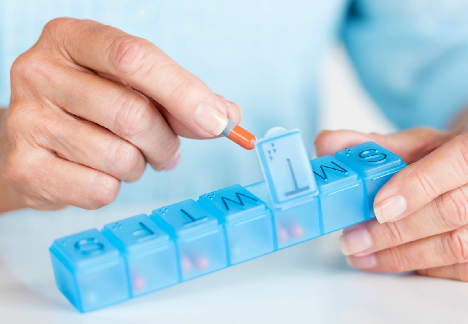 Woman using medication