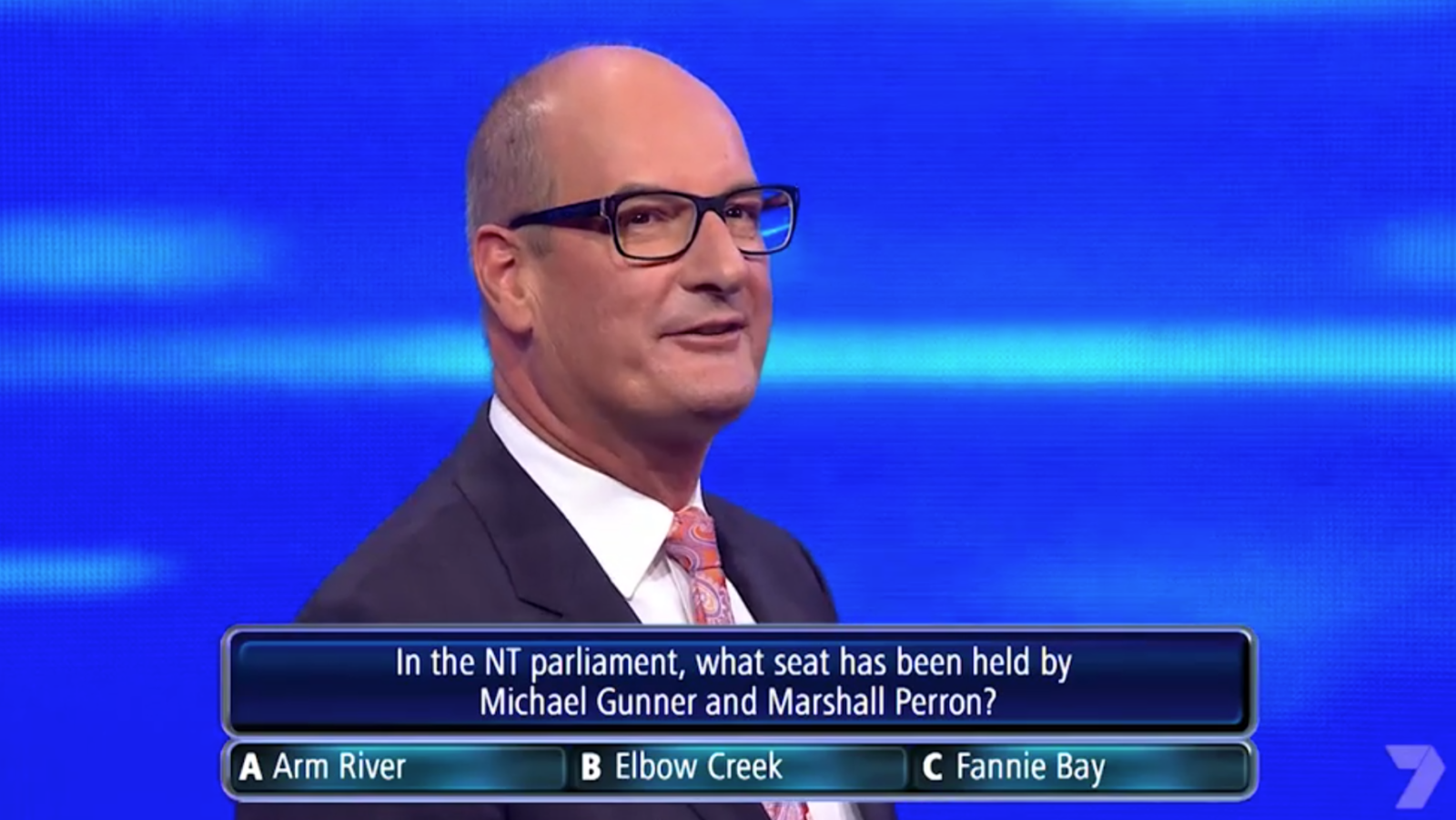 Kochie is left shocked as the chat turns saucy on The Chase. Source: Channel 7/The Chase.