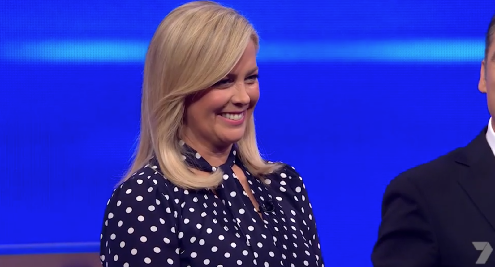 Sam Armytage was left red-faced as she stepped up first. Source: Channel 7/The Chase.