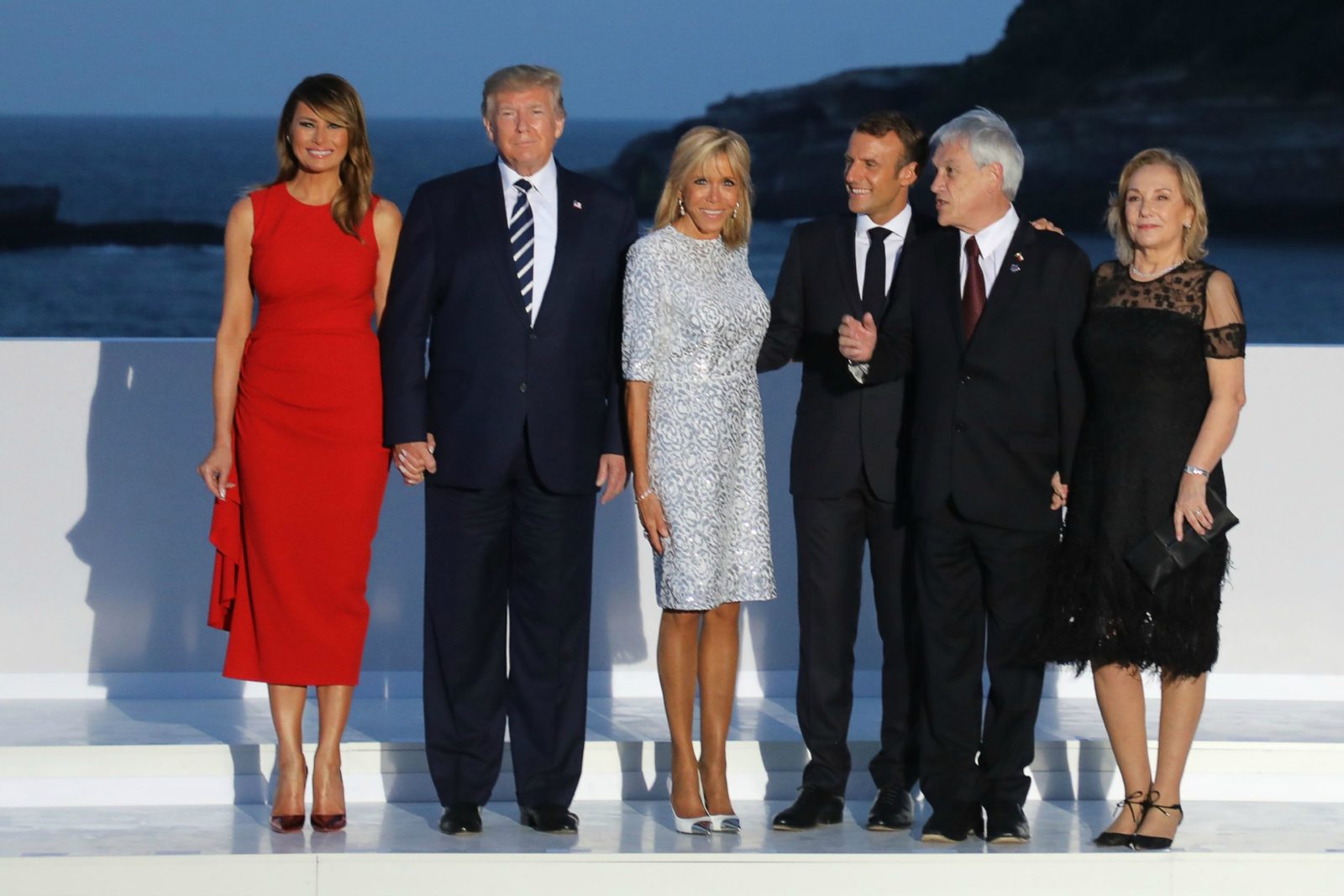 Melania and Donald Trump, Brigitte Macron, Sebastian Pinera, Emmanuel Macron and Cecilia Morel at the G7.