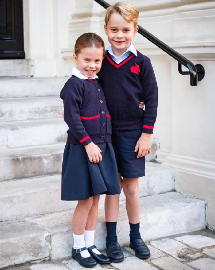 official photo princess charlotte prince george first day school