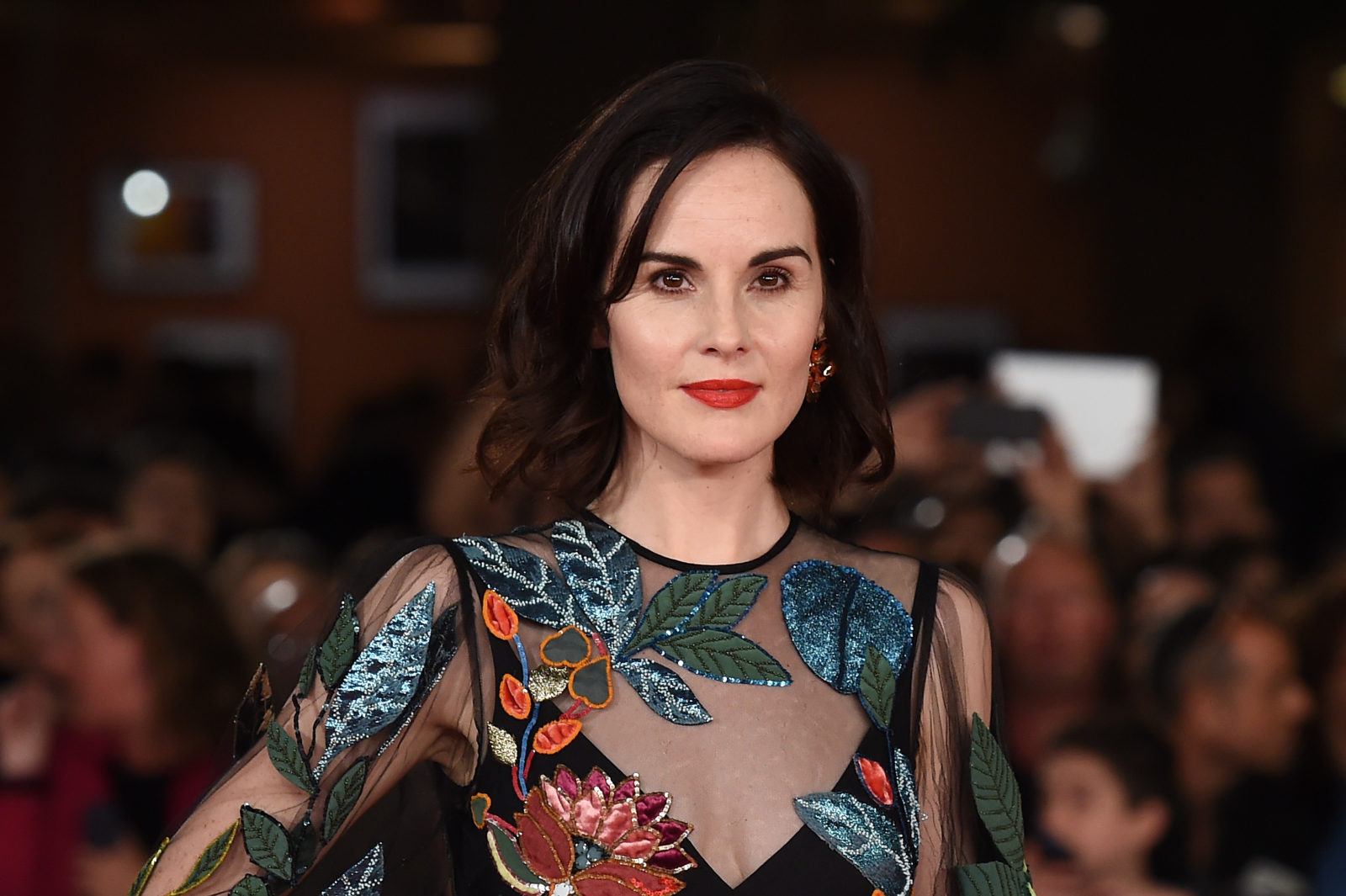 Michelle Dockery steps out in sheer black frock alongside Downton Abbey  co-stars - Starts at 60