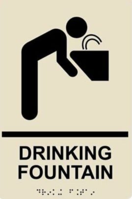 Drinking fountain sign