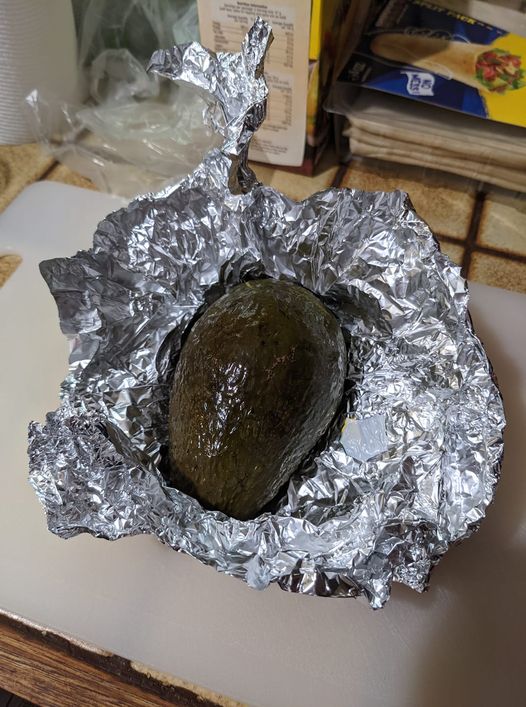 avocado in foil 