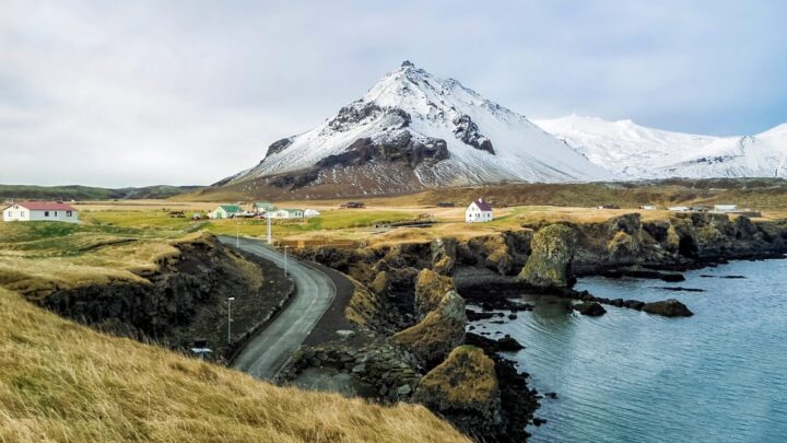 Snæfellsnes Peninsula Fishing Village and mountains with snow at western Iceland. Source: Getty Images