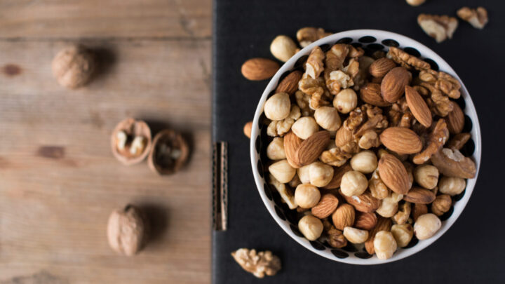 Nuts are a good healthy snack that will keep you feeling full for longer. Source: Getty