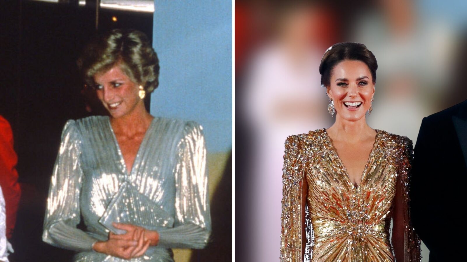 Duchess Catherine's gold dress a nod to Princess Diana's 1985 silver lame  stunner - Starts at 60