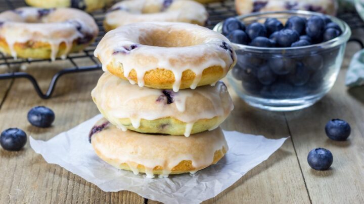 Scrumptious baked lemon and blueberry doughnuts - Starts at 60