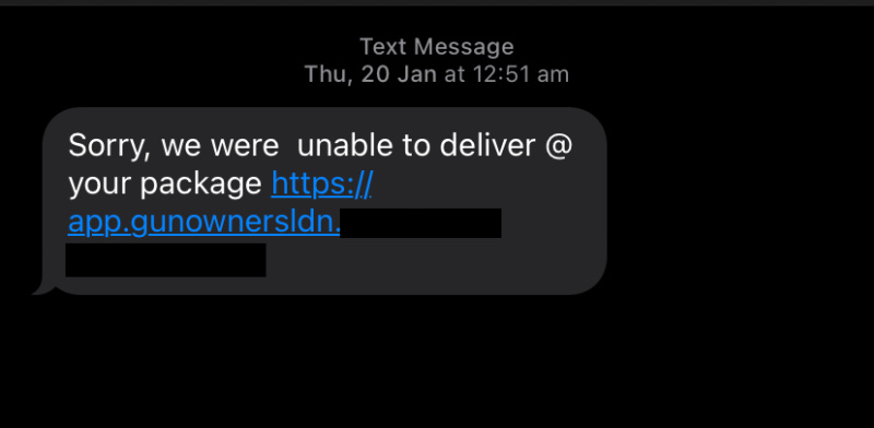 fake delivery scam. 