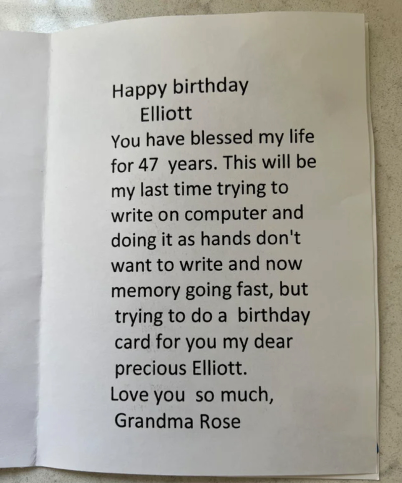 Grandma birthday message.