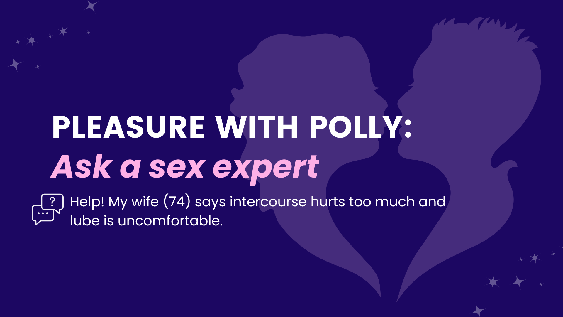 Help! My wife (74) says intercourse hurts too much and lube is  uncomfortable - Starts at 60