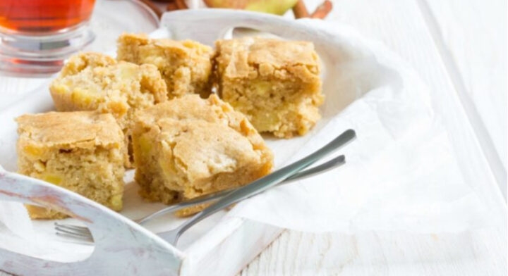 Simple 4-ingredient caramel and peanut slice - Starts at 60