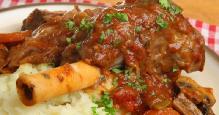 Delicious and hearty lamb shank casserole - Starts at 60