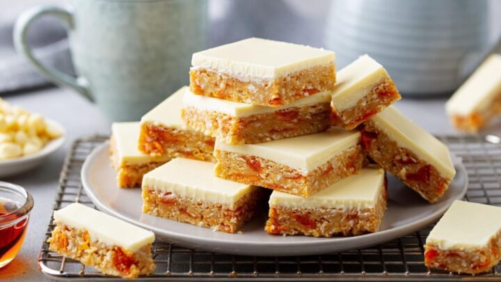 Quick, easy and delicious apricot and coconut slice - Starts at 60