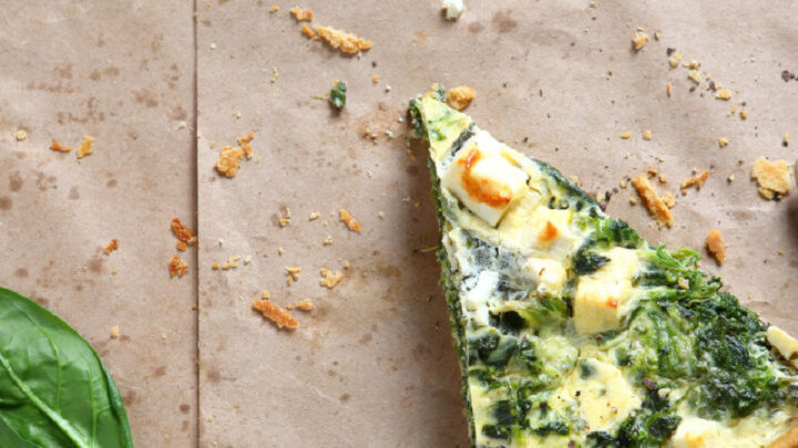 Simple spinach and feta breakfast slice - Starts at 60