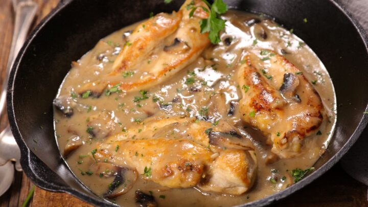 Rich, creamy and delicious: Easy one-pan spinach and mushroom chicken - Starts at 60