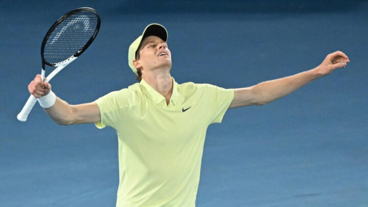 Jannik Sinner serves up a perfect victory to defend his Australian Open crown. Source: James Ross/AAP PHOTOS. 