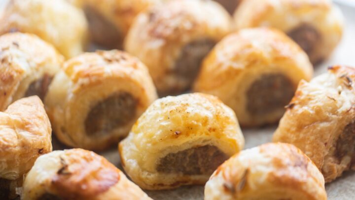 Homemade pork and garlic sausage rolls - Starts at 60