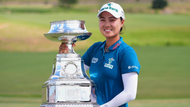 Minjee Lee was all smiles after she secured her third major triumph by taking out the Women's PGA. Source: AP PHOTO. 